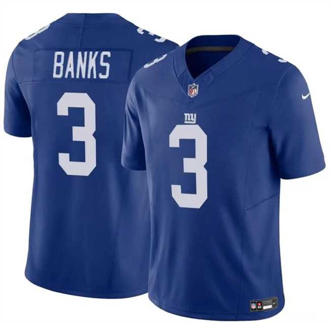Men & Women & Youth New York Giants #3 Deonte Banks Blue 2023 F.U.S.E. Vapor Untouchable Limited Football Stitched Jersey->->NFL Jersey